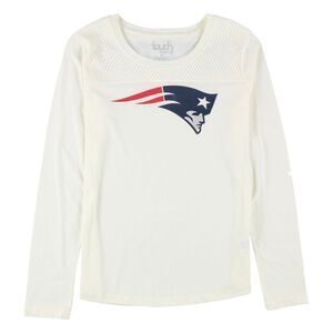 Touch Womens Patriots Logo Graphic T-Shirt, Off-White, NWT